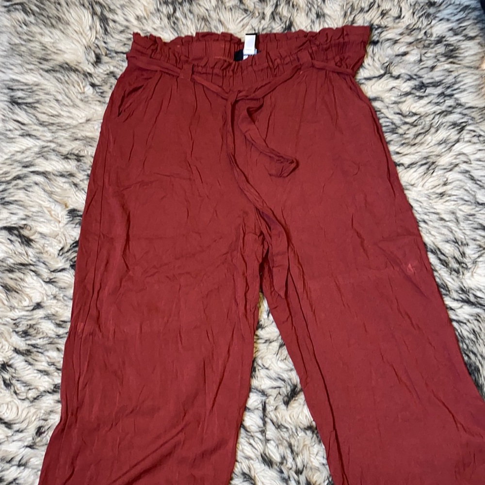 Torrid Maroon Pants Wide Leg Sz 2X Belt